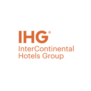 IHG InterContinental Hotels Group logo in orange.